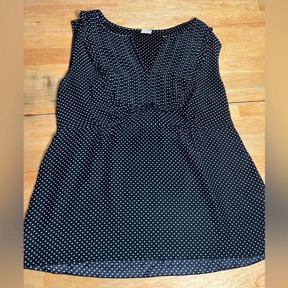 J. Crew Tops - black Polkadot sleeveless top